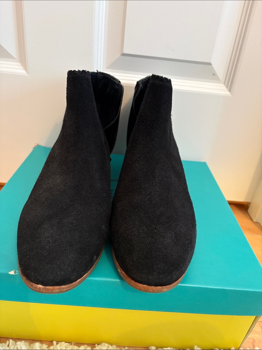 Jack Rogers Black Suede Chelsea Ankle Booties